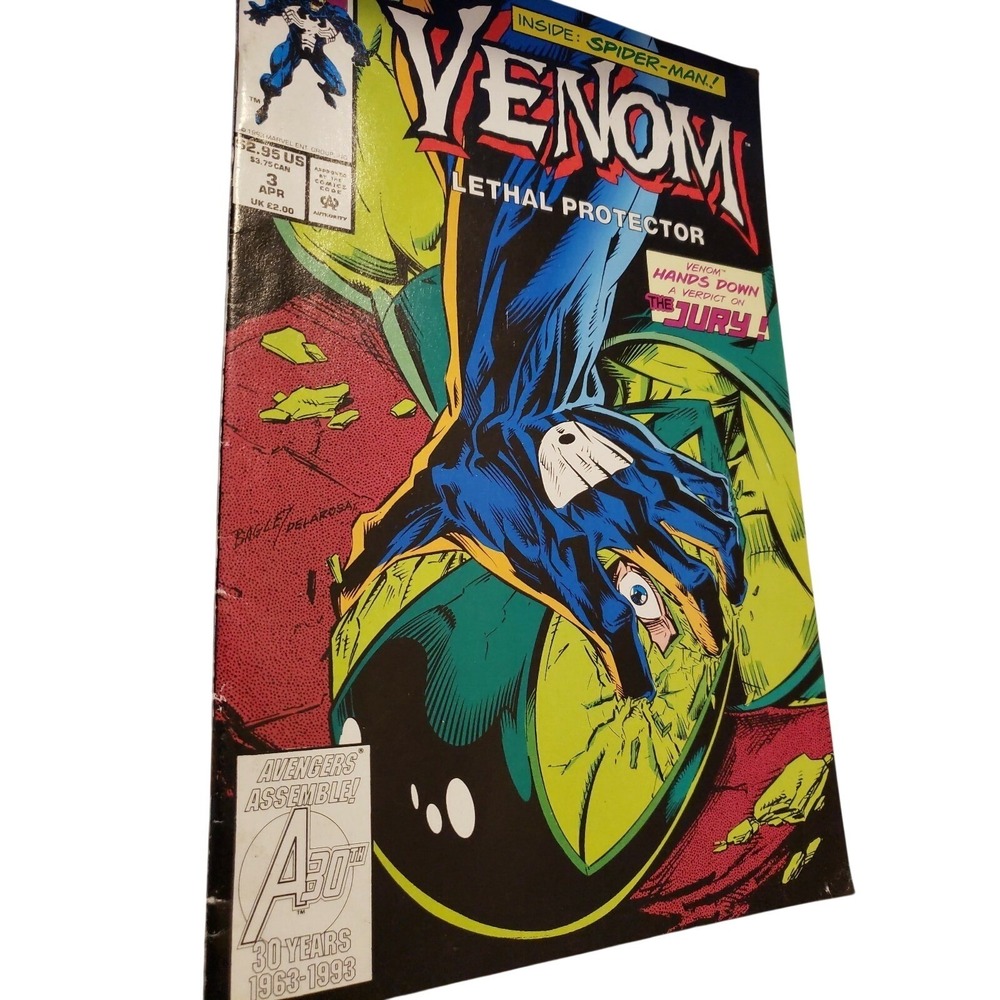 Venom Lethal Protector 3 Marvel Comics 1993 Avengers 30th Spider-Man The Jury